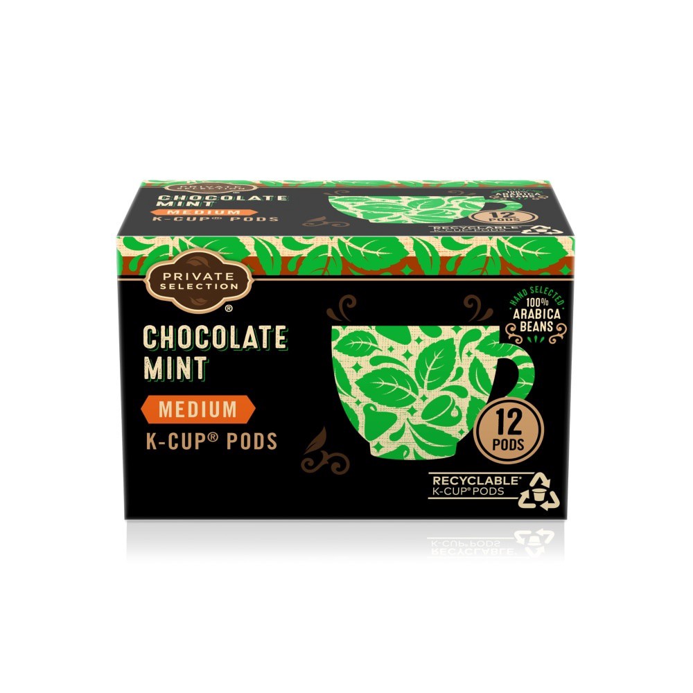 slide 1 of 6, Private Selection Chocolate Mint Medium Roast Coffee K-Cup Pods, 12 ct; 0.31 oz