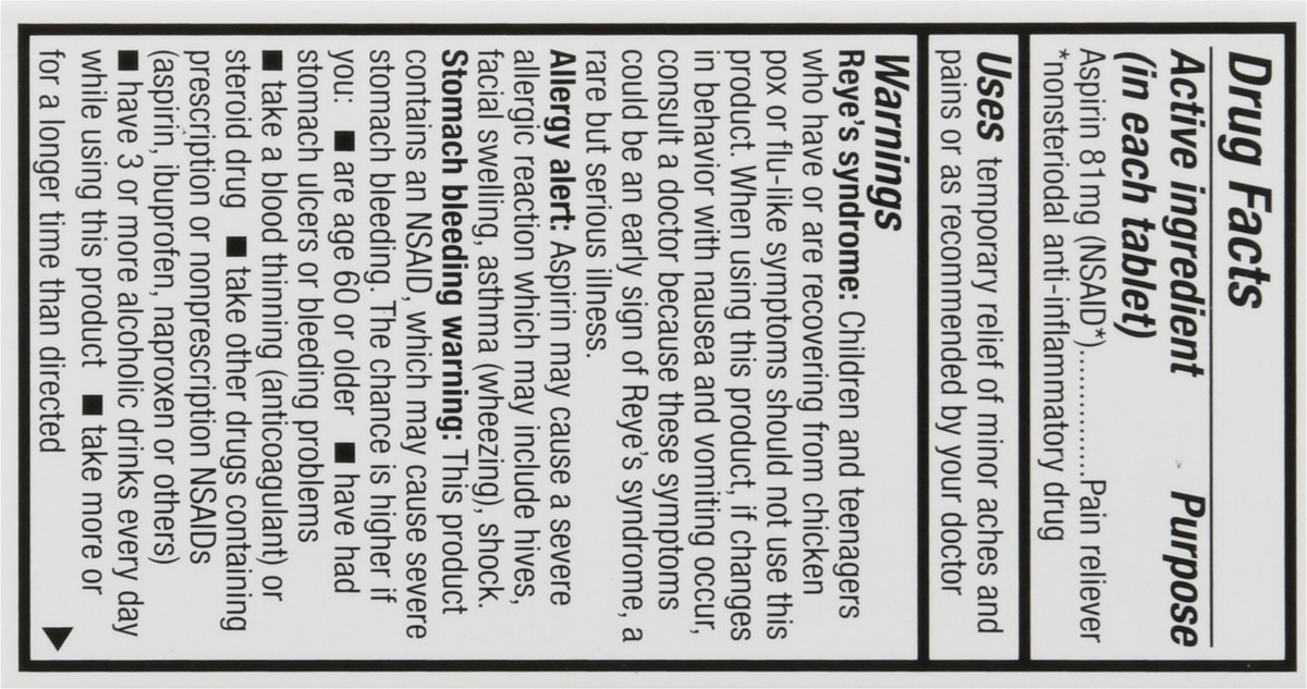 slide 4 of 9, HealthA2Z Chewable Tablets 81 mg Low Strength Orange Flavor Aspirin 36 Tablets 36 ea, 36 ct