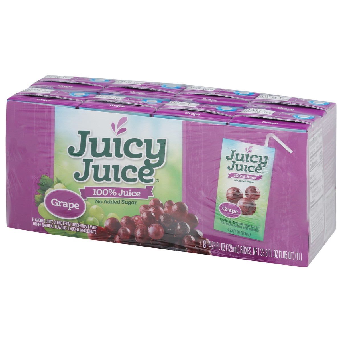 slide 12 of 14, Juicy Juice 100% Juice, Grape, 8 Count, 4.23 FL OZ Juice Boxes, 4.23 fl oz