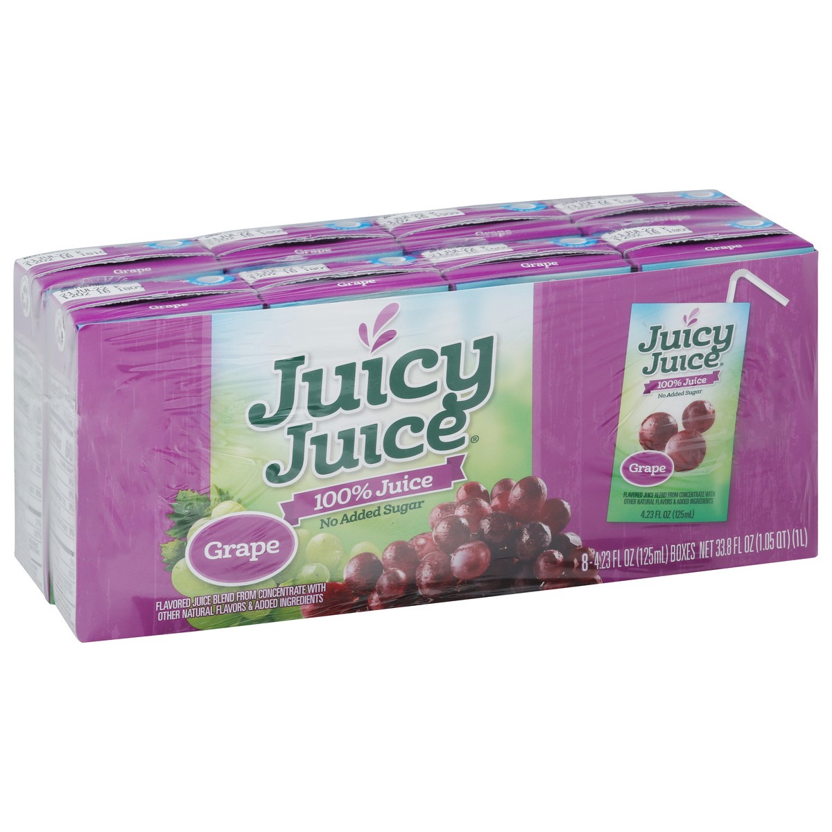 slide 7 of 14, Juicy Juice 100% Juice, Grape, 8 Count, 4.23 FL OZ Juice Boxes, 4.23 fl oz