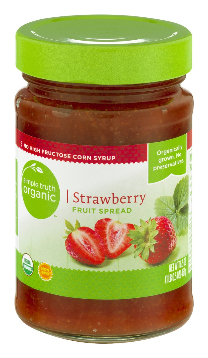 slide 1 of 1, Simple Truth Organic Strawberry Fruit Spread, 16.5 oz