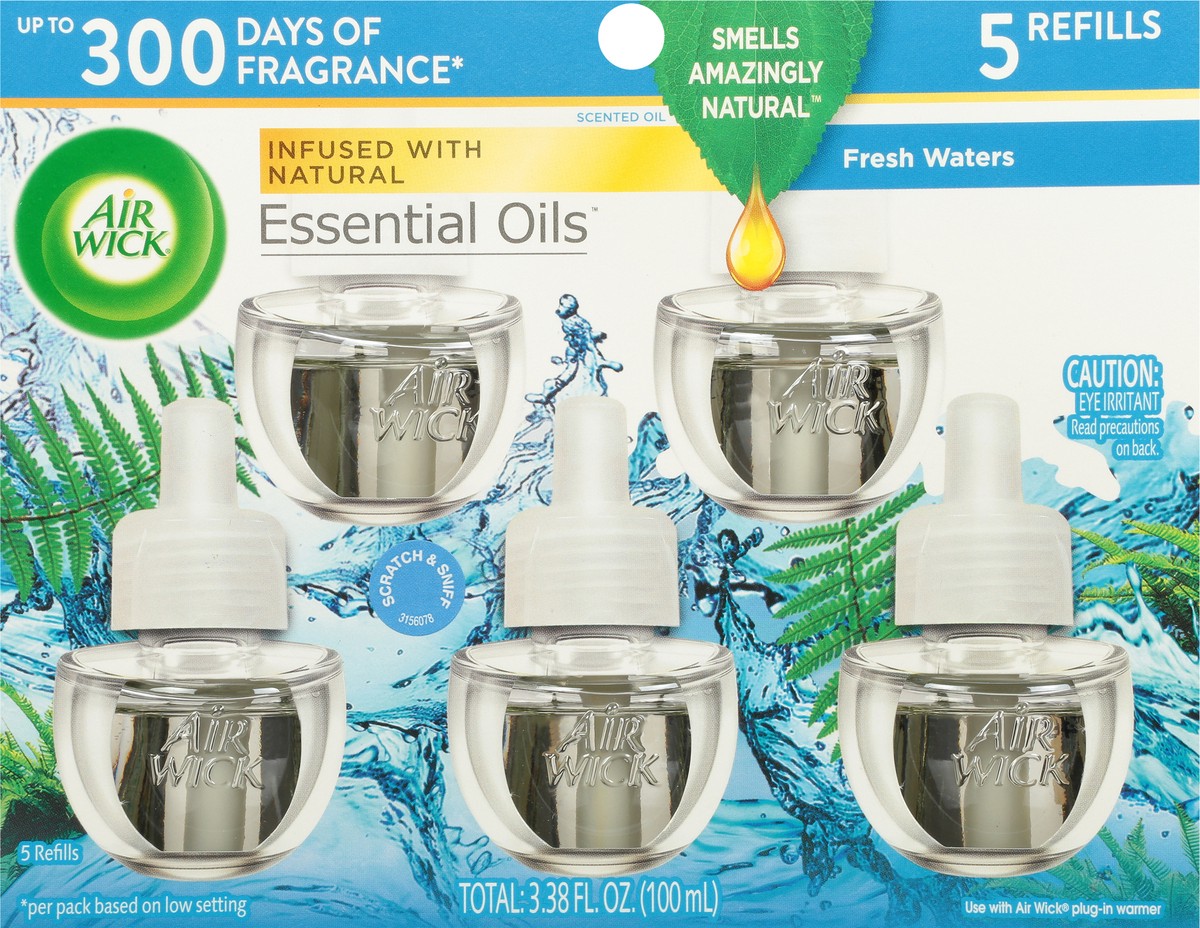 slide 6 of 9, Air Wick Fresh Waters Scented Oil Refill, 5 ct