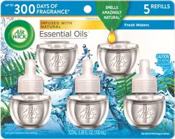 Air Wick Plug in Scented Oil Refill, 5 ct, Fresh Waters, Air Freshener, Essential Oils