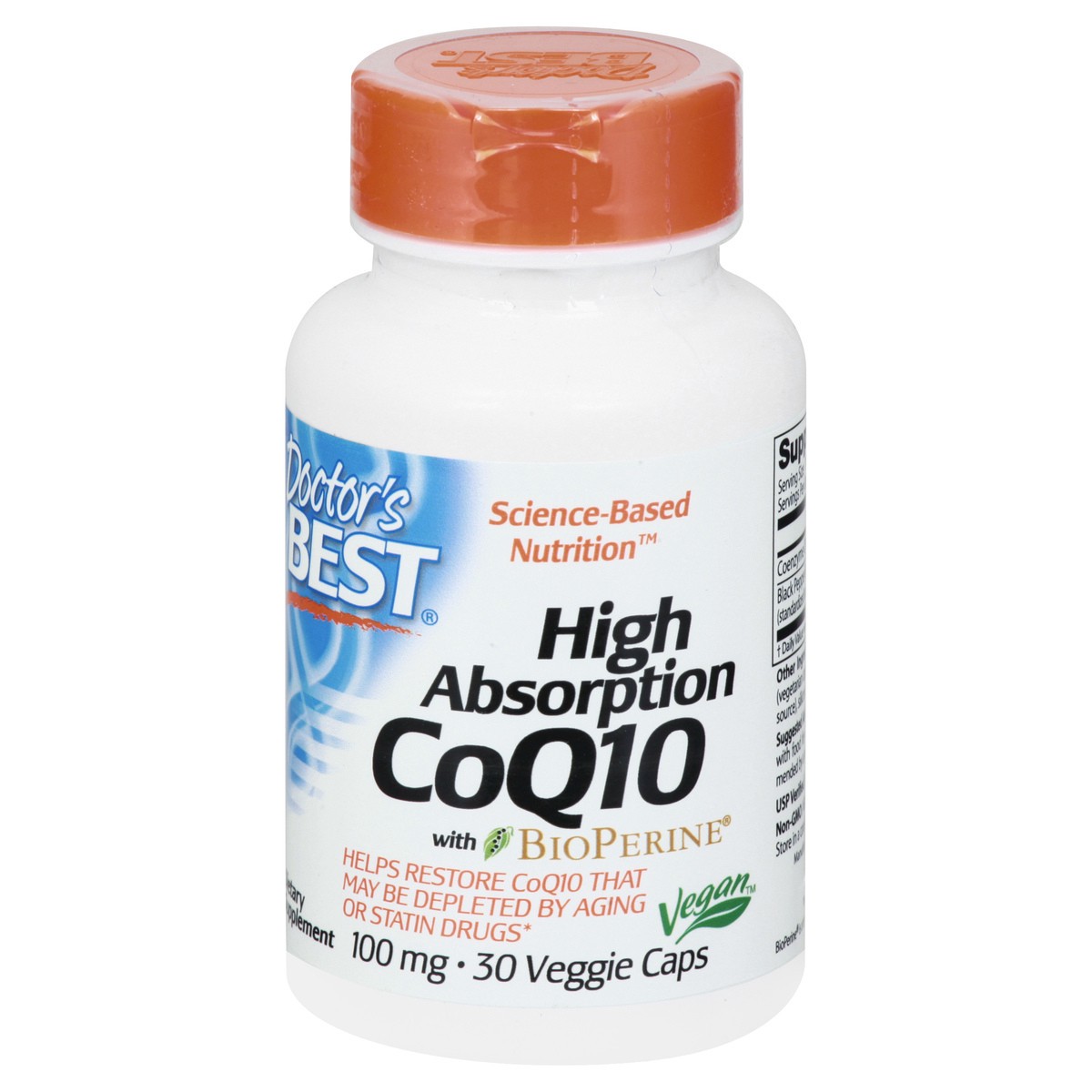 slide 9 of 9, Doctor's Best 100 mg Veggie Caps High Absorption with Bioperine CoQ10 30 ea, 30 ct