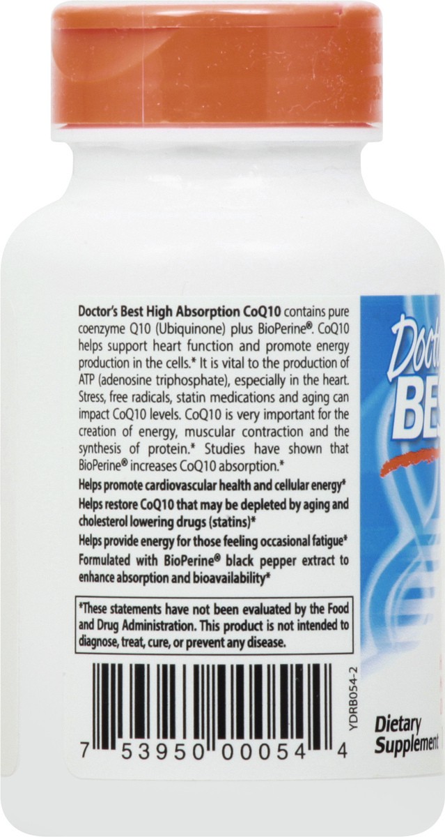 slide 2 of 9, Doctor's Best 100 mg Veggie Caps High Absorption with Bioperine CoQ10 30 ea, 30 ct