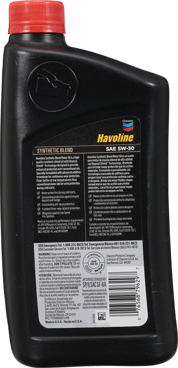 slide 7 of 9, Havoline 5W-20 Synthetic Blend Motor Oil 1 qt, 1 qt