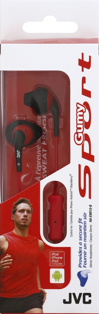 slide 7 of 8, JVC Gummy Sport Stereo Headphones 1 ea, 1 ct