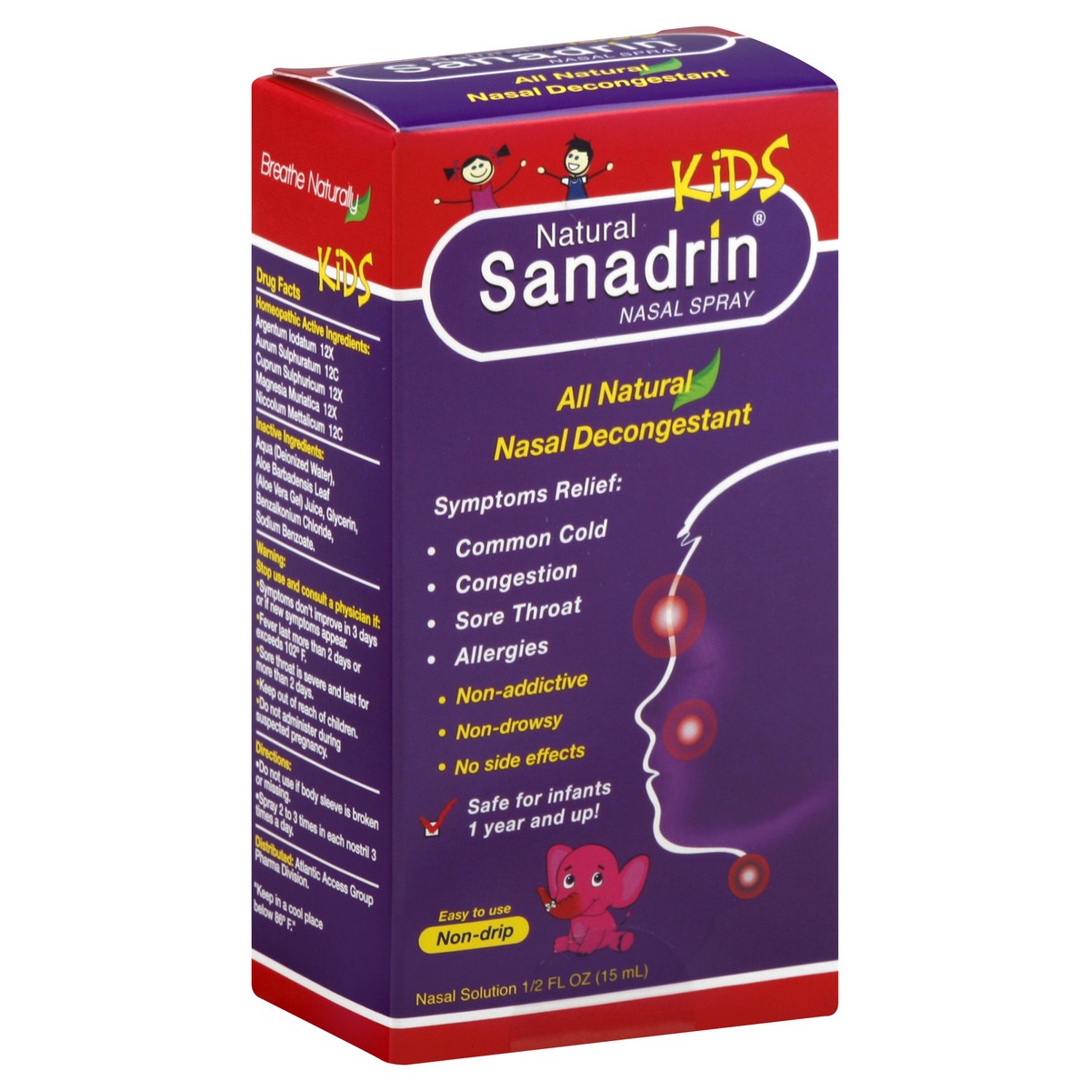 slide 4 of 4, Sanadrin Nasal Decongestant 0.5 oz, 0.5 oz