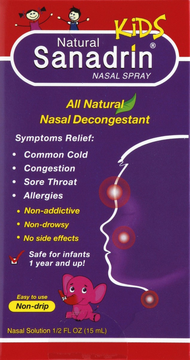 slide 1 of 4, Sanadrin Nasal Decongestant 0.5 oz, 0.5 oz