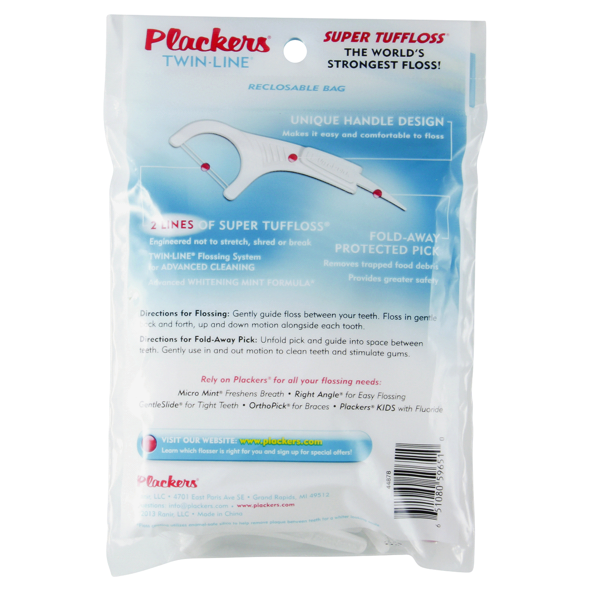 slide 2 of 2, Plackers Twin Line Advanced Cleaning Mint Dental Flossers, 75 ct