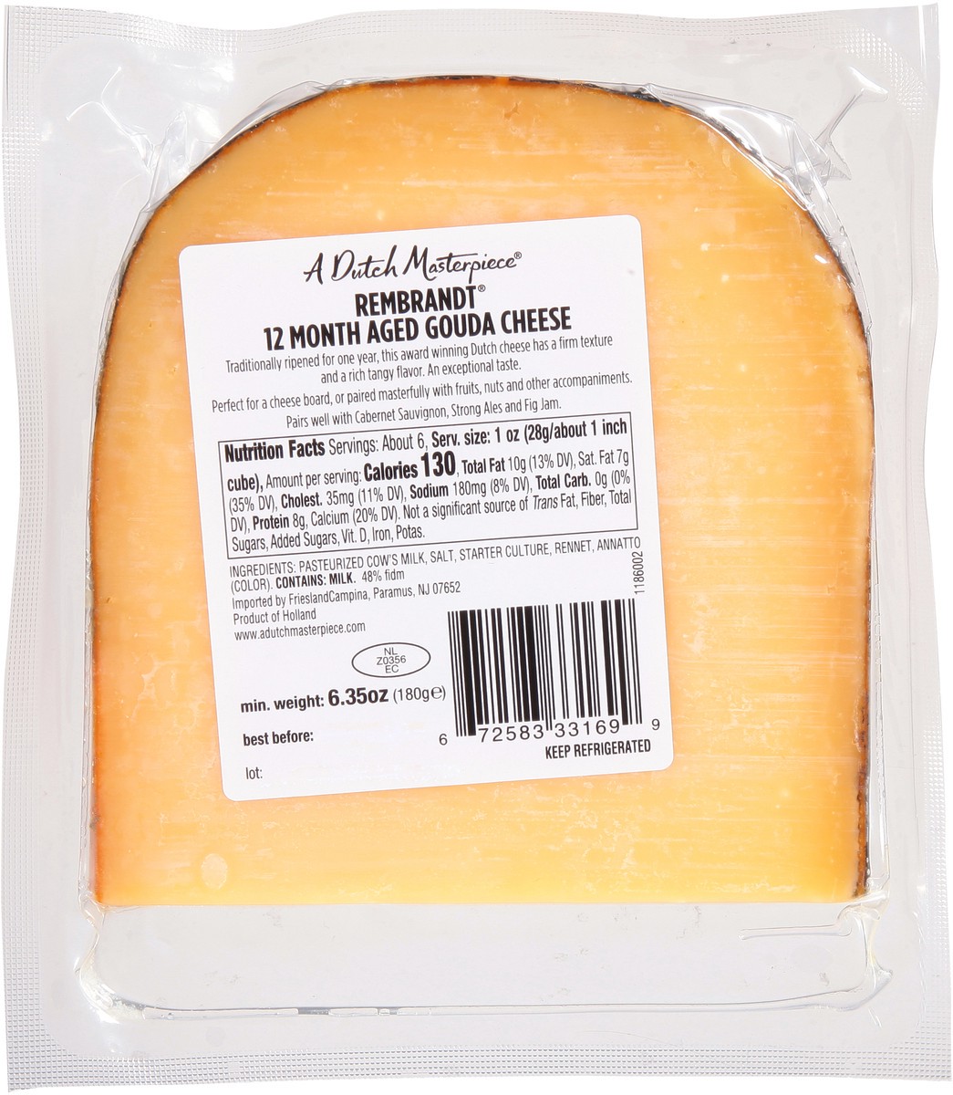 slide 11 of 13, Rembrandt Gouda Cheese 6.35 oz, 5.64 oz