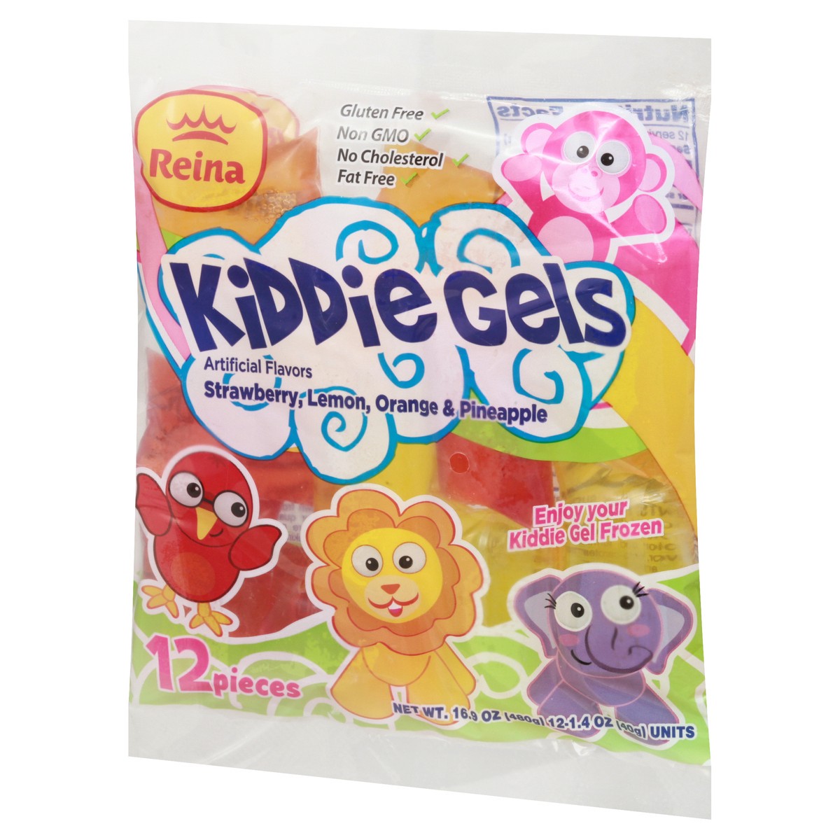 slide 2 of 9, Reina Strawberry, Lemon, Orange & Pineapple Kiddie Gels 12 ea, 12 ct