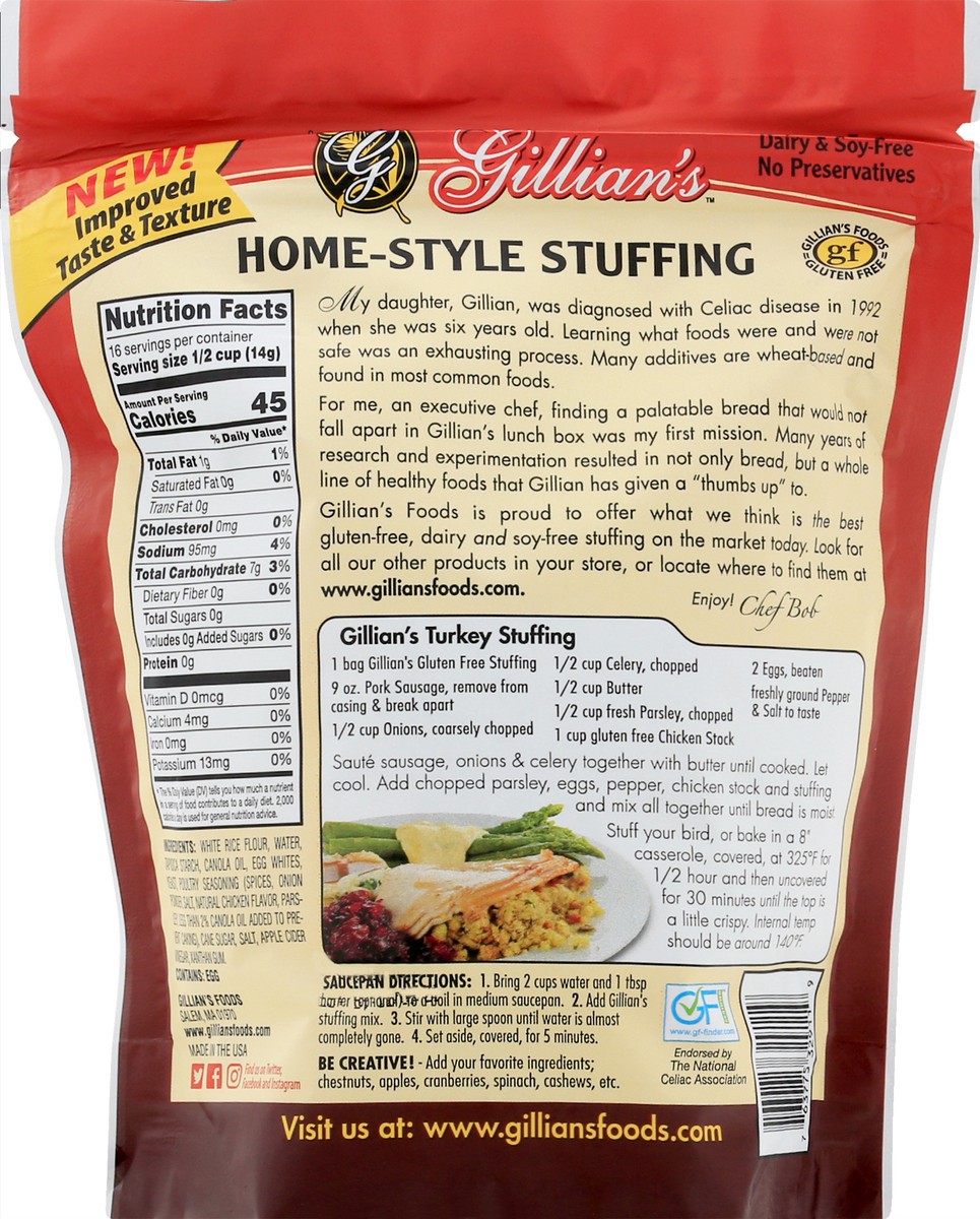 slide 6 of 13, Gillian's Gillians Foods, Inc. Gillians Stuffing, Gluten-Free, Home-Style, 8 oz