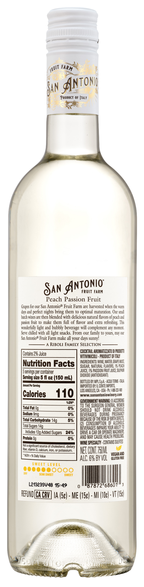 slide 11 of 13, San Antonio Fruit Farm Peach Passion Fruit White Wine 750 ml, 750 ml