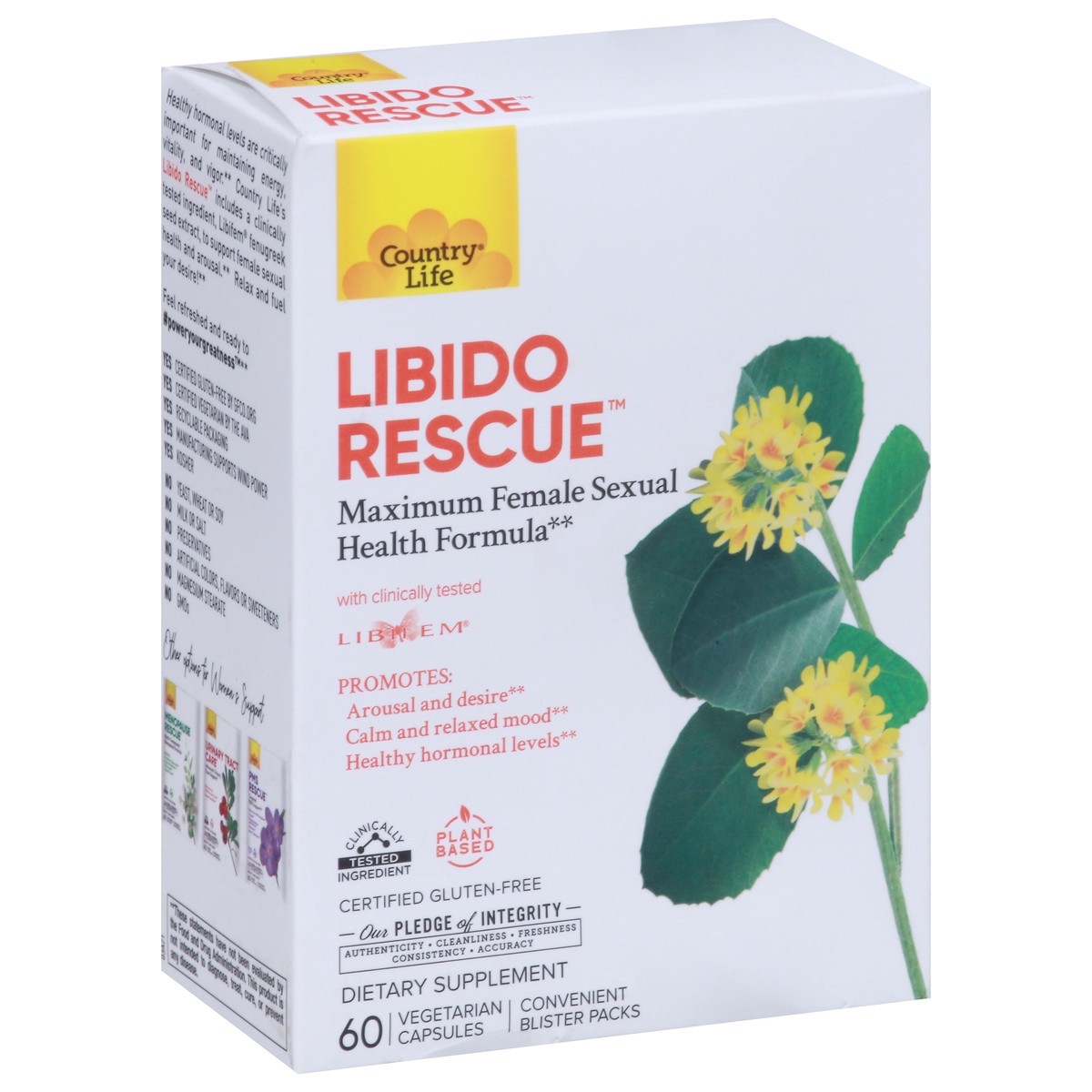 slide 4 of 9, Country Life Libido Rescue 60 Vegetarian Capsules, 60 ct