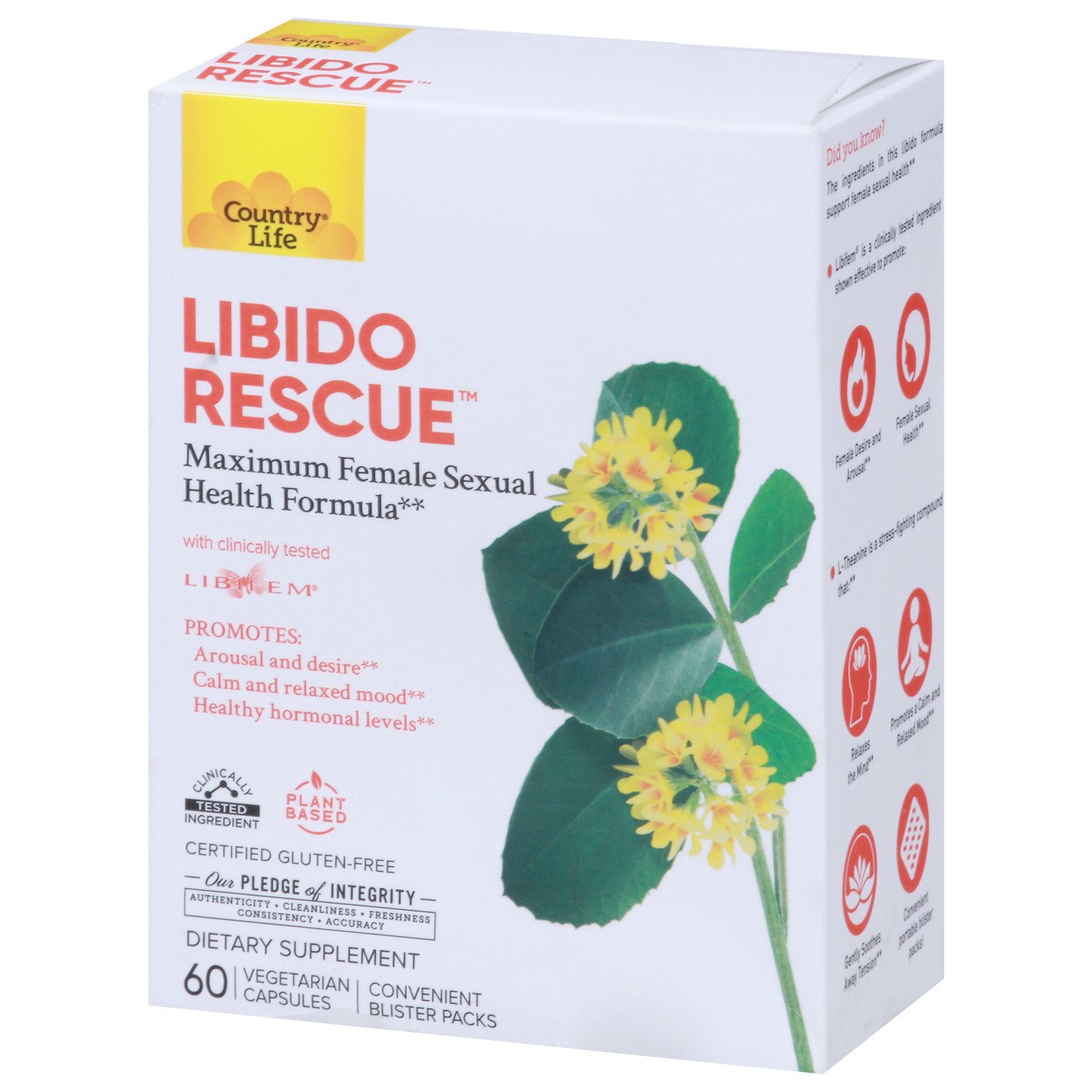 slide 7 of 9, Country Life Libido Rescue 60 Vegetarian Capsules, 60 ct
