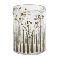 Pressed Flower Glass Votive