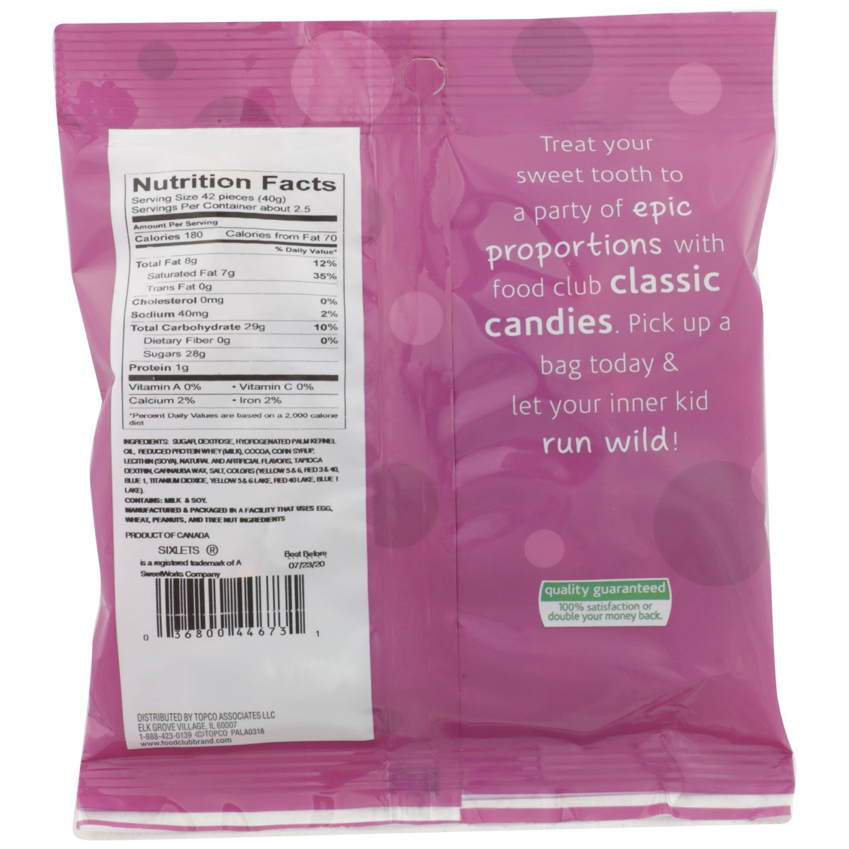 slide 9 of 9, Food Club Sixlets Classic Candies, 3.75 oz