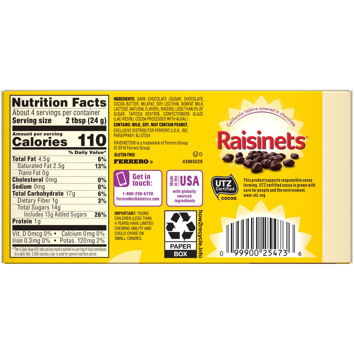 slide 5 of 9, Raisinets Dark Chocolate Covered Raisins, 3.5 oz