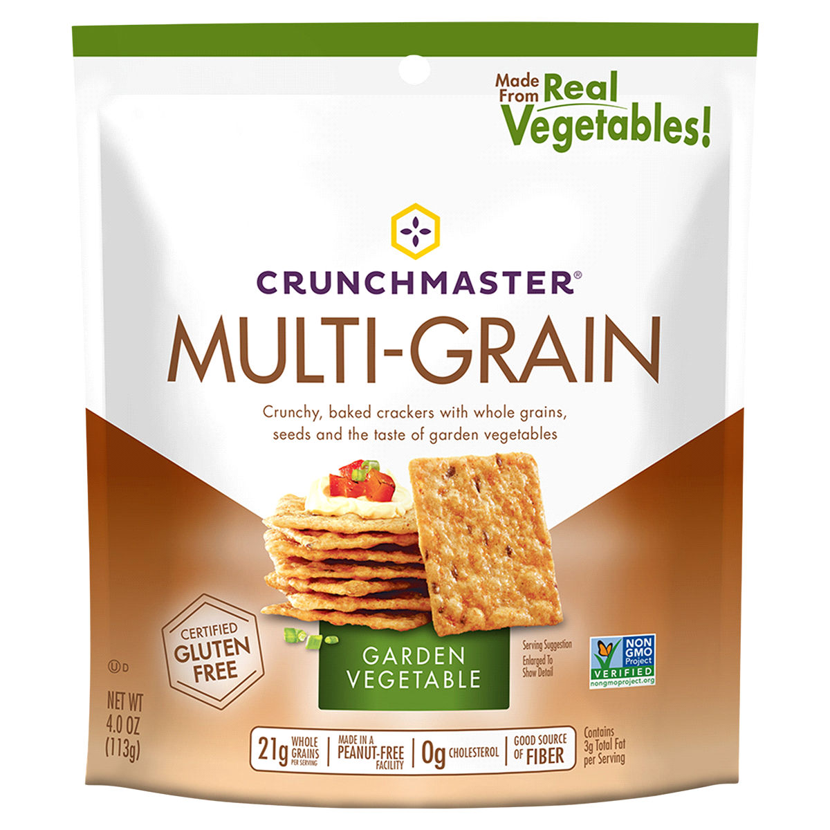 slide 1 of 1, Crunchmaster Multi-Grain Garden Vegetable Crackers, 1 ct