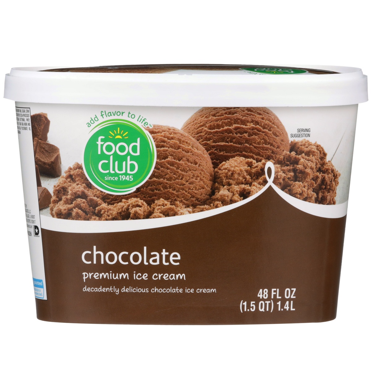 slide 10 of 10, Food Club Chocolate Decadently Delicious Chocolate Premium Ice Cream, 1.5 qt