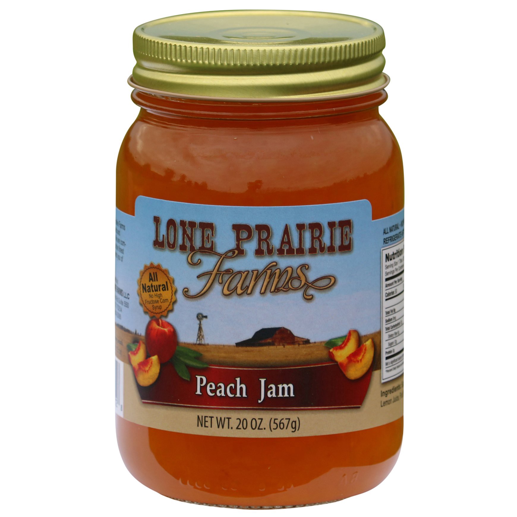 slide 1 of 1, Lone Prairie Farms Peach Jam, 20 oz