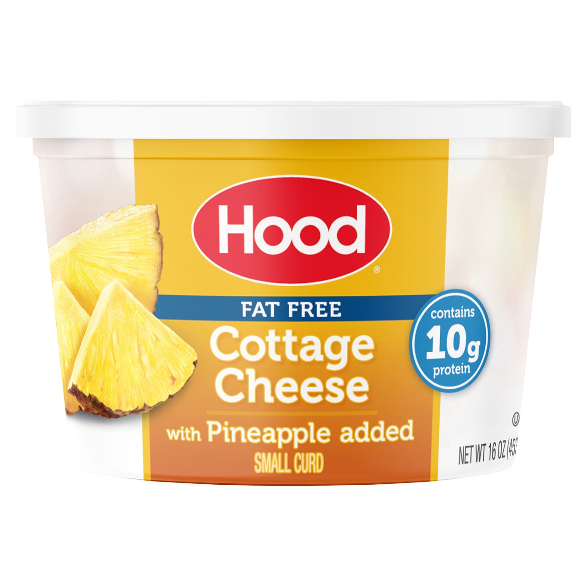 slide 1 of 9, Hood Fat Free Cottage Cheese with Pineapple, 16 oz, 16 oz