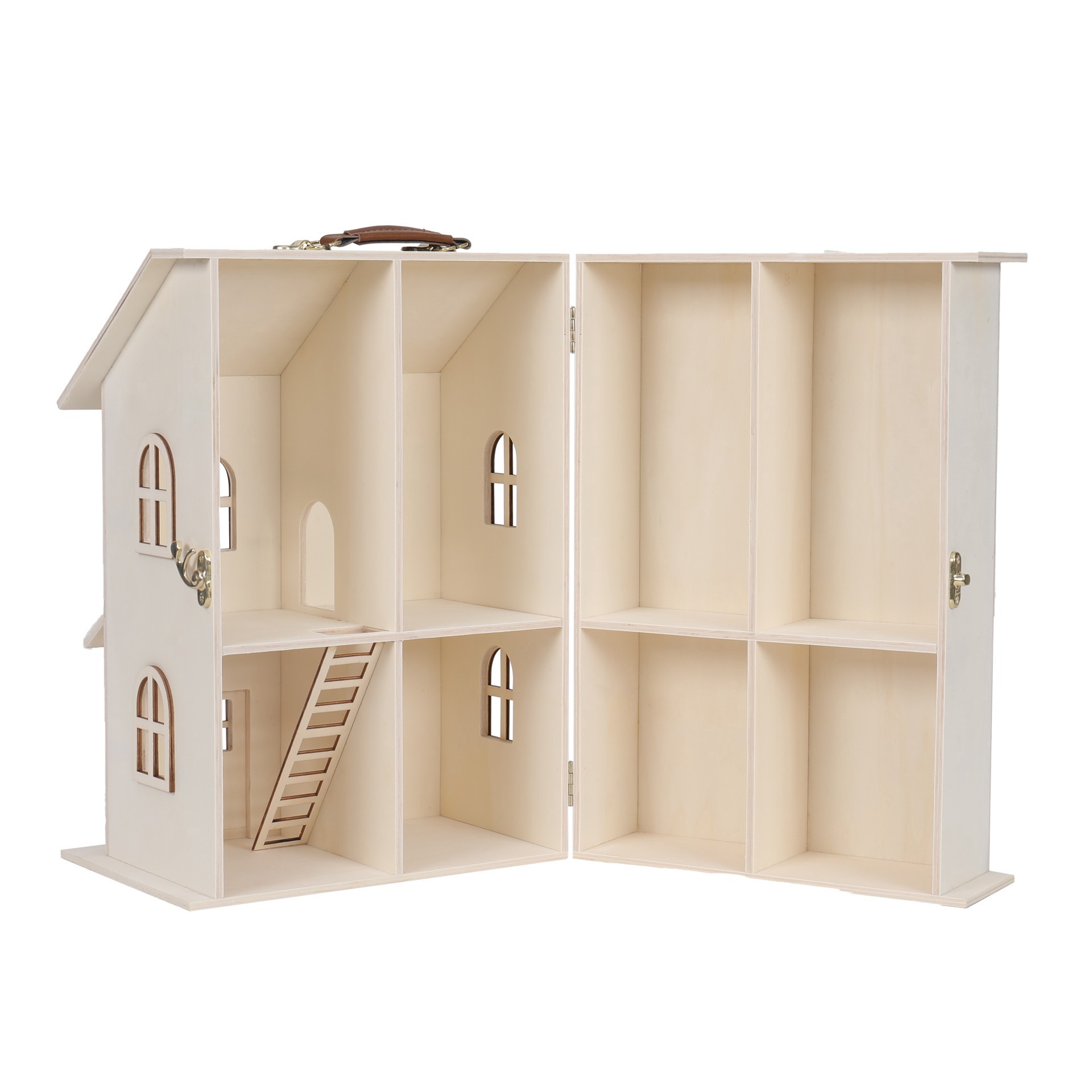 slide 3 of 6, 13" Wood 2-Story Dollhouse By Make Market, 9 in x 8.86 in x 13 in