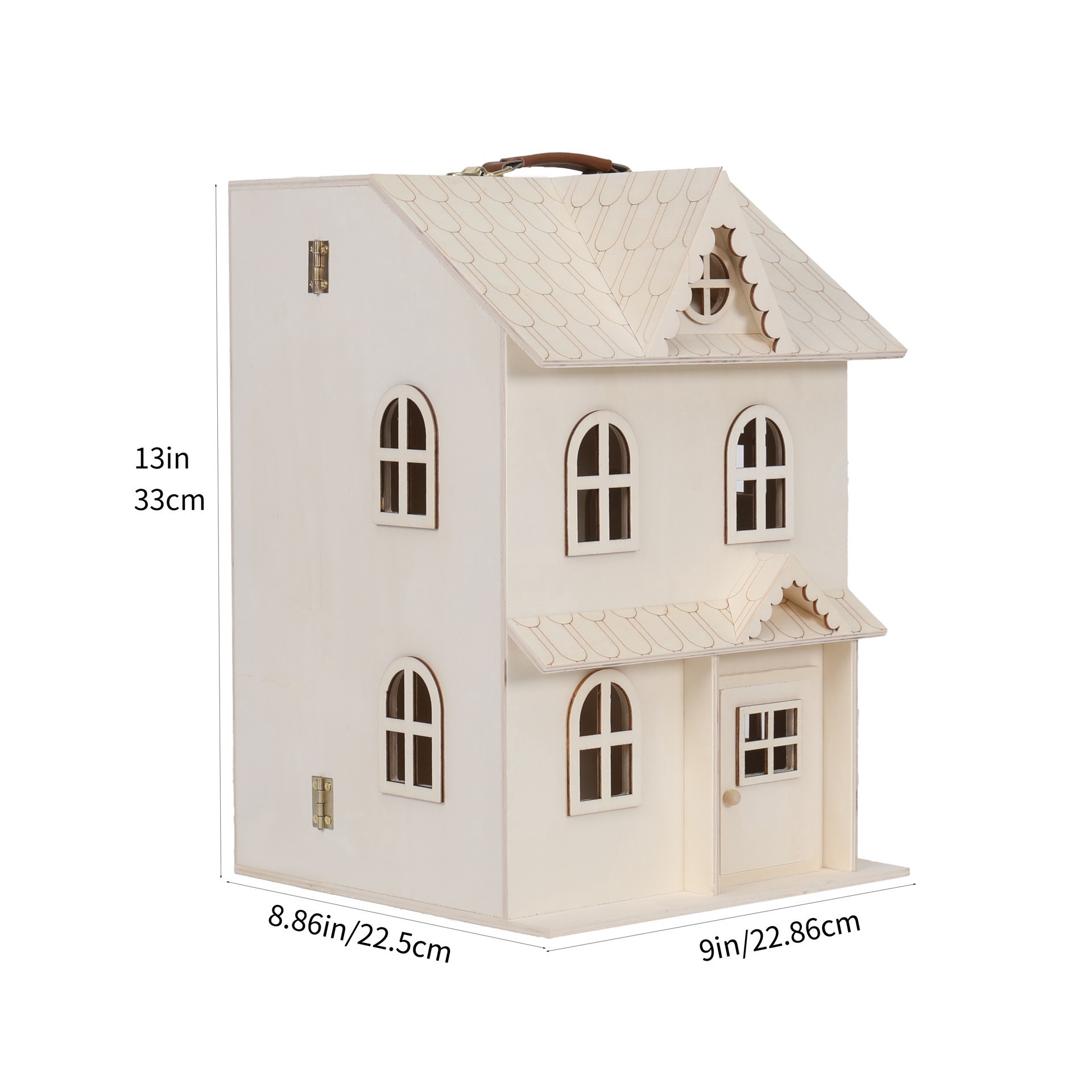 slide 5 of 6, 13" Wood 2-Story Dollhouse By Make Market, 9 in x 8.86 in x 13 in
