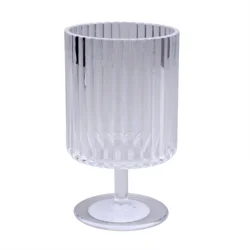 Room & Retreat Clear Acrylic Ribbed Stem, 11.8 Oz