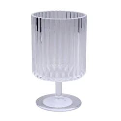 Room & Retreat Clear Acrylic Ribbed Stem, 11.8 Oz
