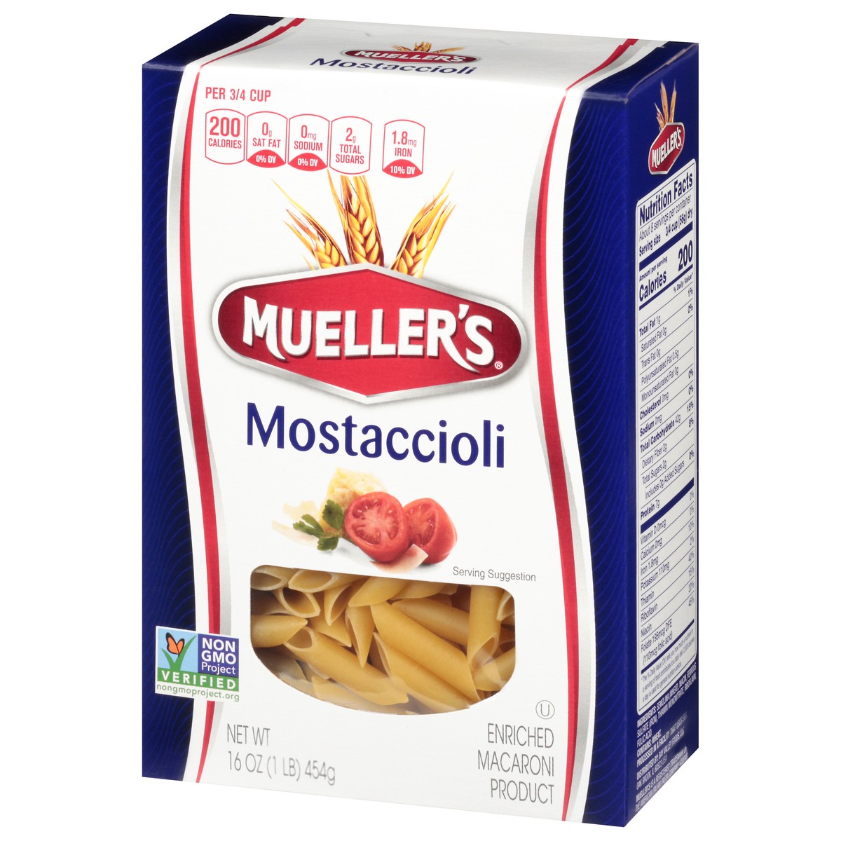 slide 13 of 13, Mueller's Mostaccioli 16 oz, 16 oz