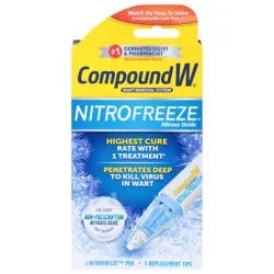 Compound W NitroFreeze Wart Remover, Maximum Freeze, 1 Pen and 5 Replacements