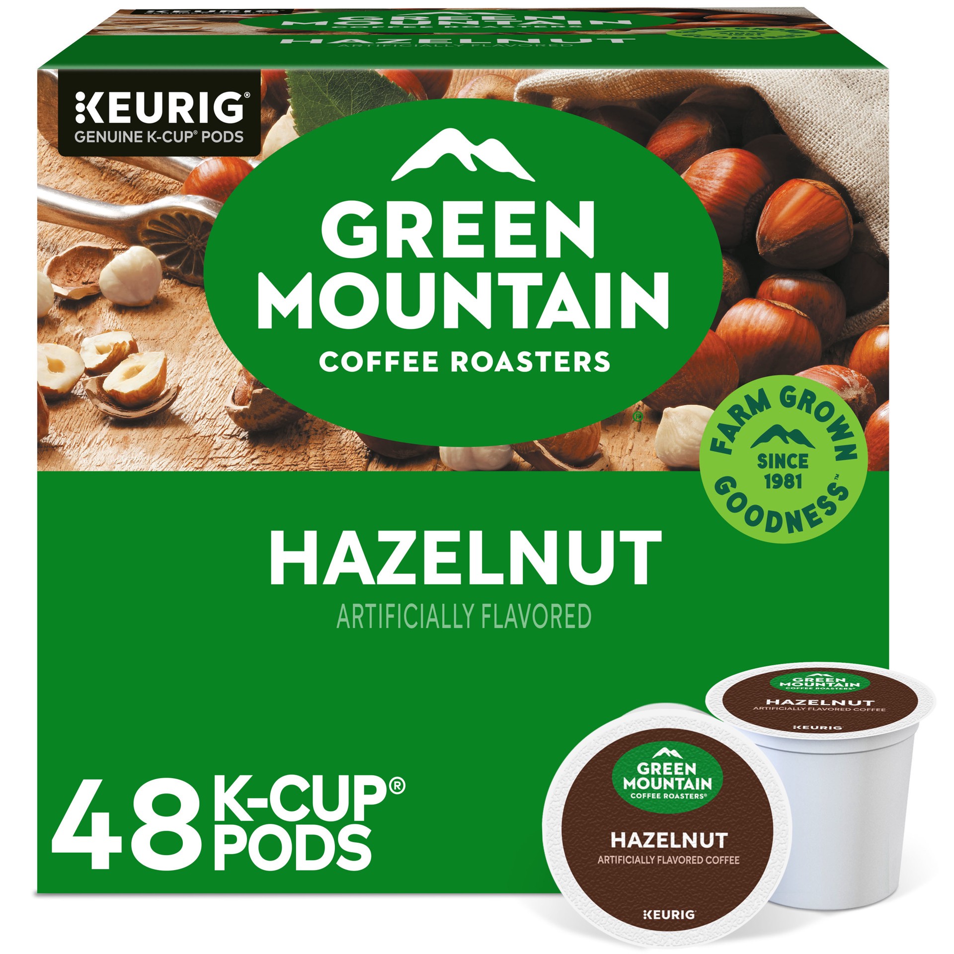 Green Mountain Coffee Roasters Hazelnut Coffee, Keurig Single