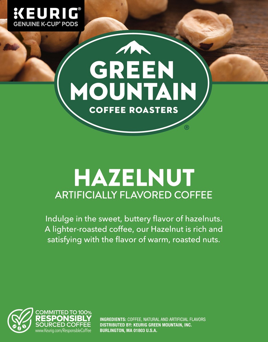 slide 4 of 10, Green Mountain Coffee Roasters Hazelnut Coffee, Keurig Single Serve K-Cup Pods, Light Roast, 48 Count, 48 ct