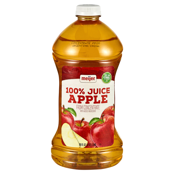 slide 1 of 2, Meijer 100% Apple Juice, 96 oz