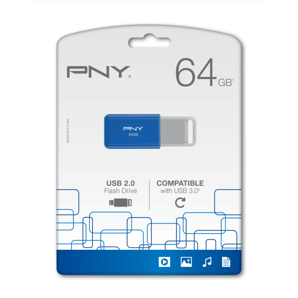 slide 3 of 9, PNY Usb 2.0 Flash Drive, 64Gb, Assorted, P-Fd64Godm-Ge, 1 ct