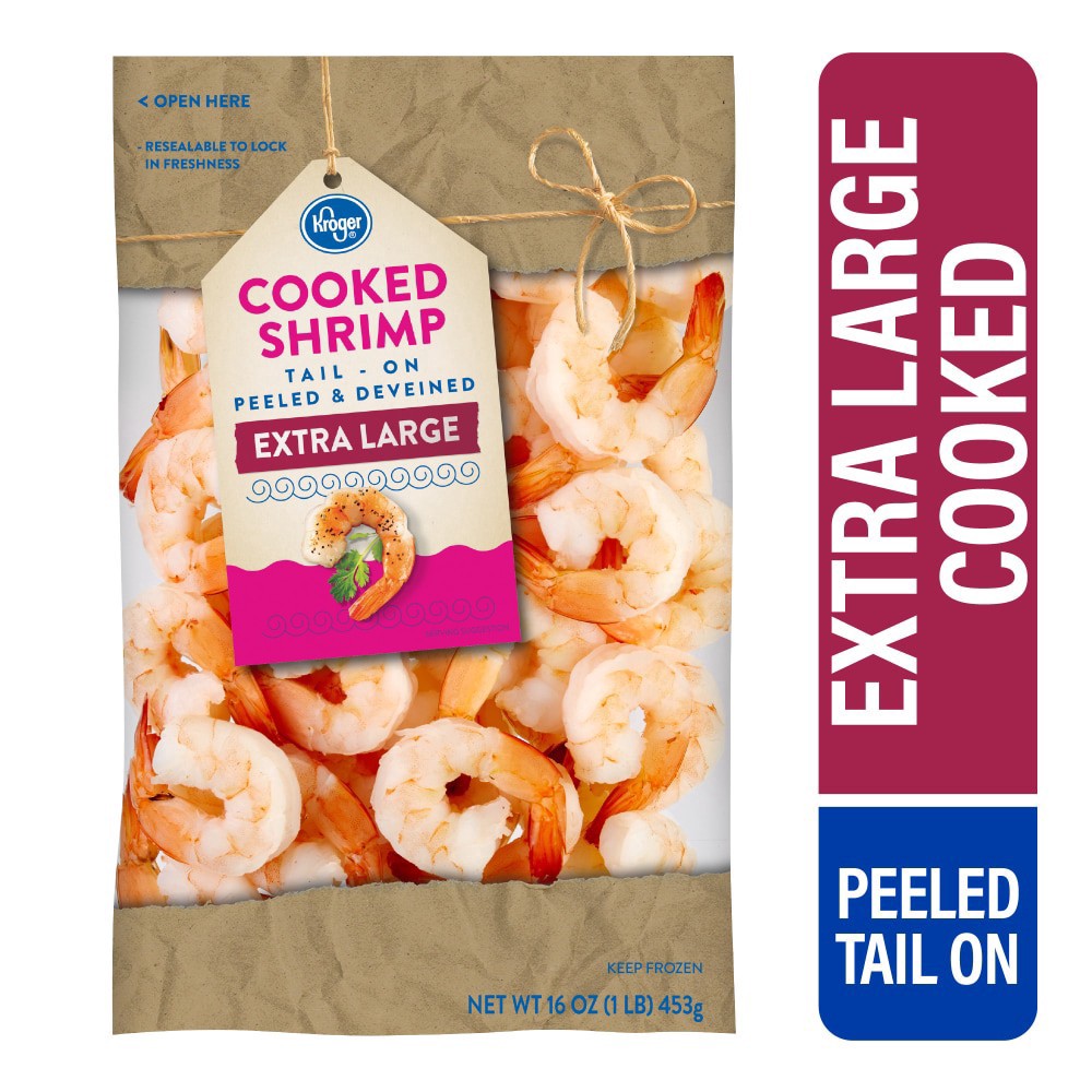 slide 1 of 4, Kroger Cooked Cocktail Shrimp, 1 lb