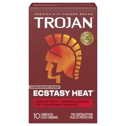 Trojan Double Ecstasy Ultrasmooth Lubricated Condoms - 10 Count