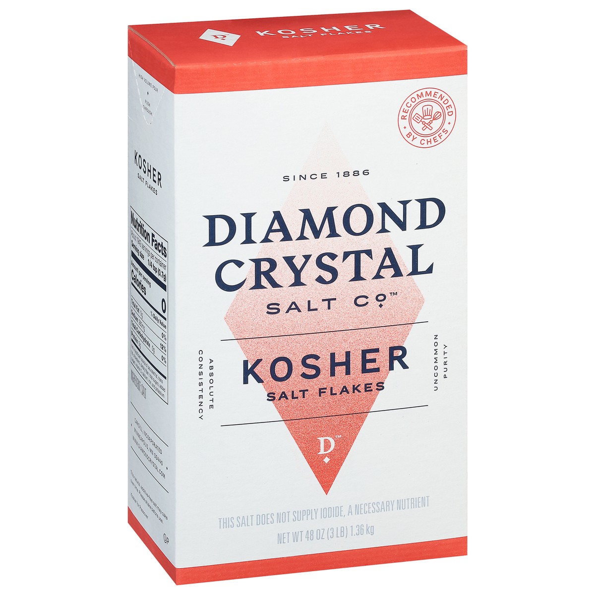 slide 2 of 9, Diamond Crystal Salt Co Kosher Salt Flakes 48 oz, 