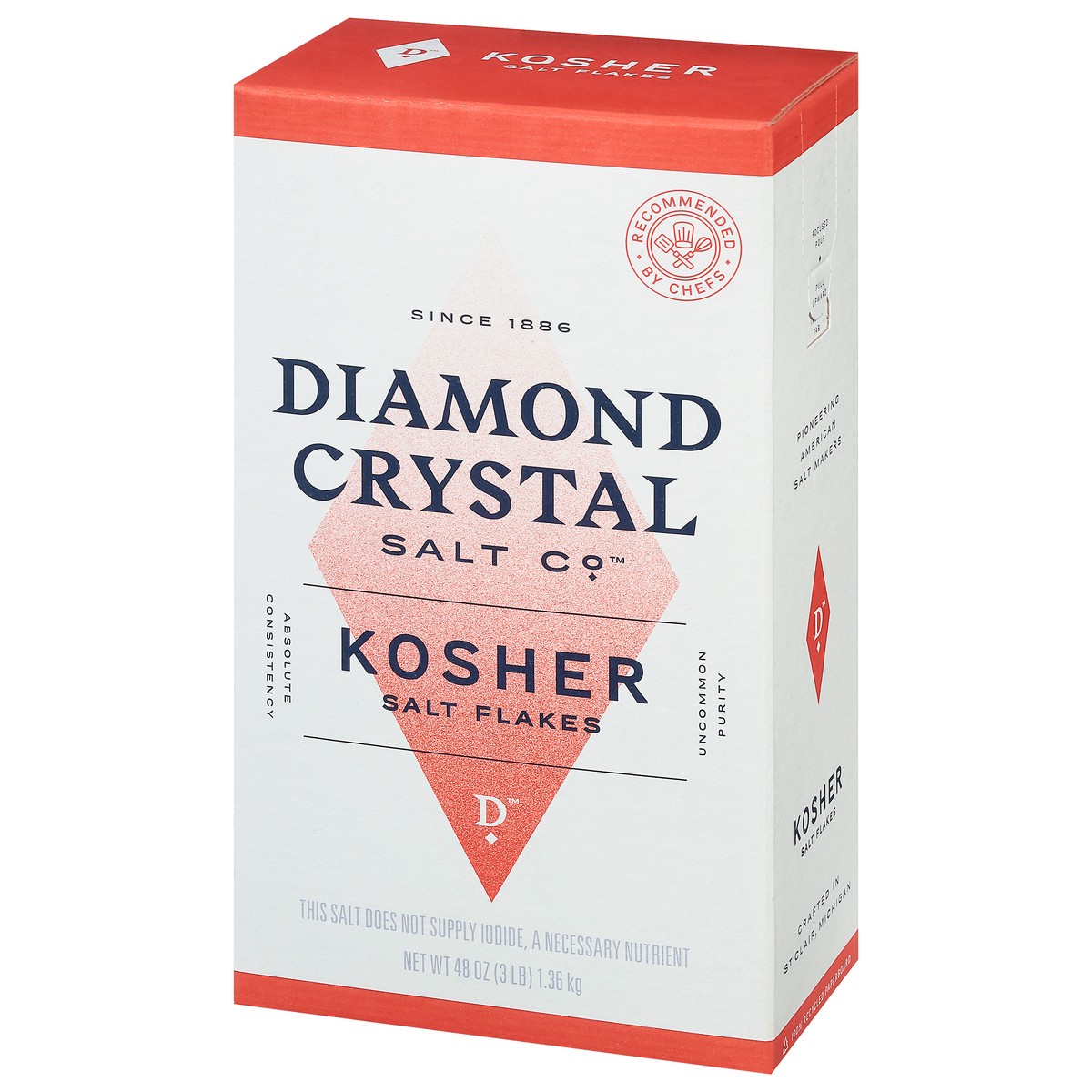 slide 3 of 9, Diamond Crystal Salt Co Kosher Salt Flakes 48 oz, 