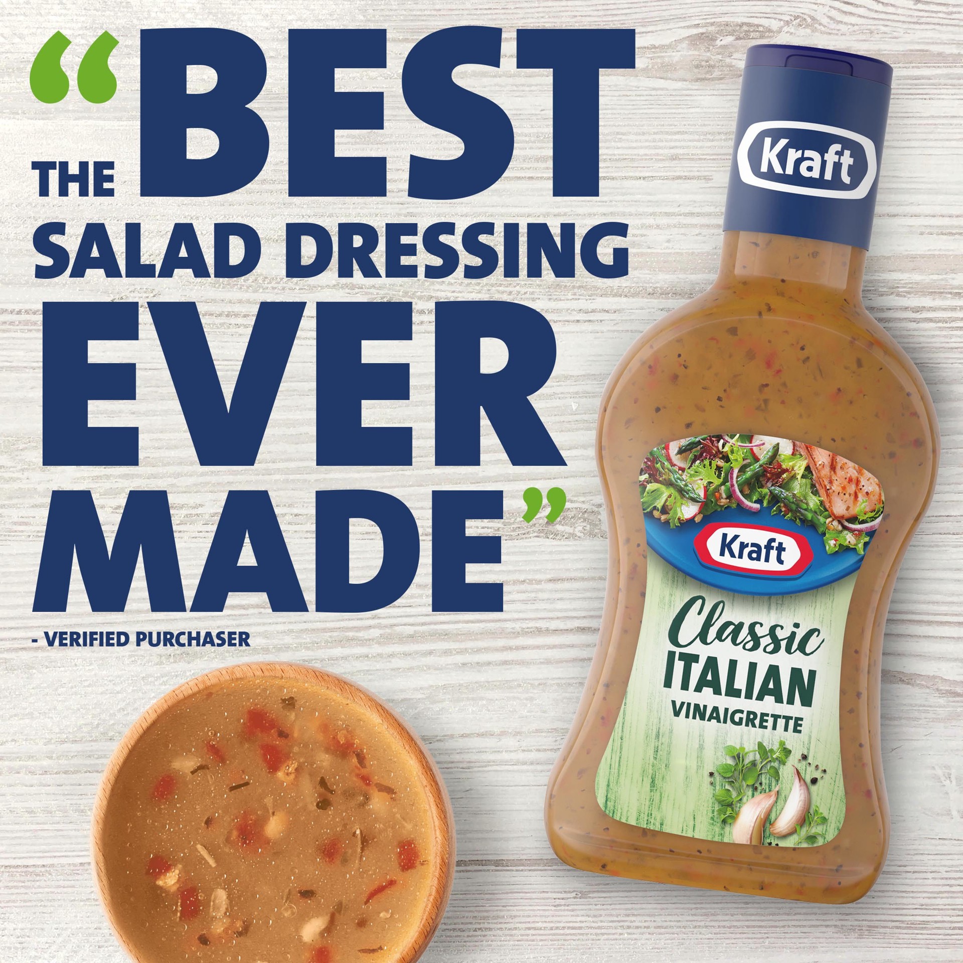 slide 4 of 5, Kraft Classic Italian Vinaigrette Salad Dressing, 14 fl oz Bottle, 14 fl oz