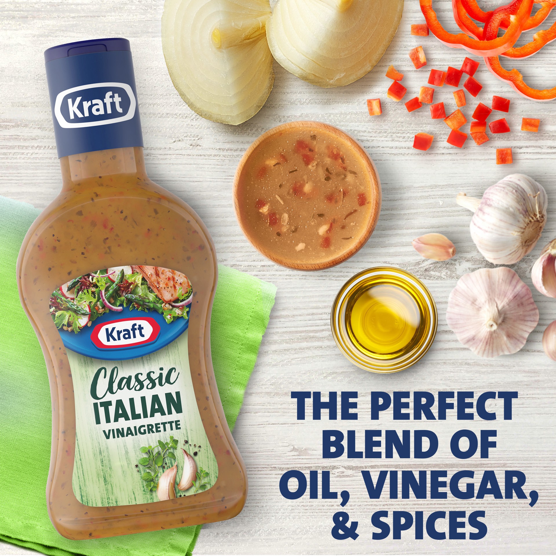 slide 3 of 5, Kraft Classic Italian Vinaigrette Salad Dressing, 14 fl oz Bottle, 14 fl oz