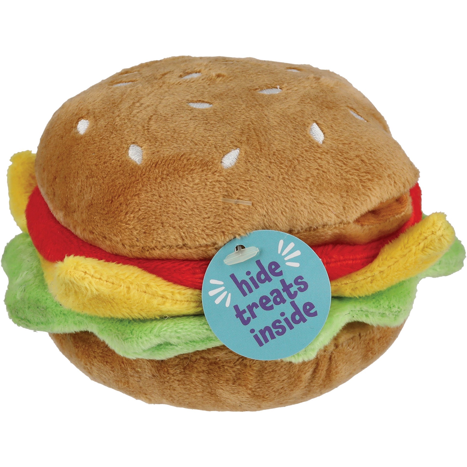 slide 1 of 1, Woof & Whiskers Hamburger Plush Dog Toy, 1 ct
