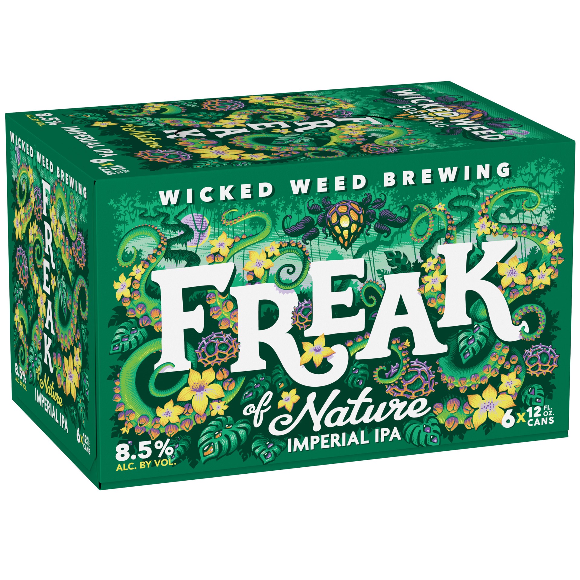 slide 1 of 9, Wicked Weed Brewing Freak of Nature Double IPA Beer, 6 ct