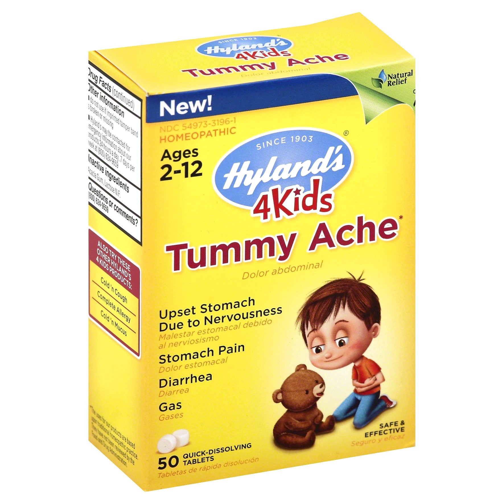 slide 1 of 5, Hyland's Tummy Ache 50 ea, 50 ct