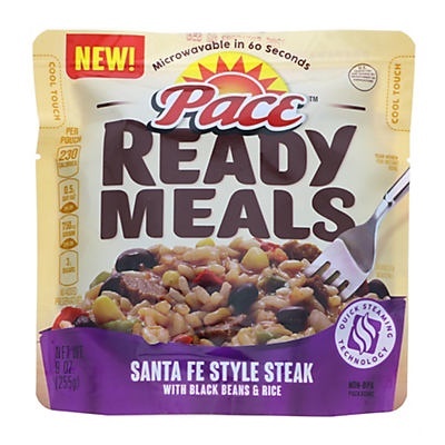 slide 1 of 2, Pace Ready Meals Santa Fe Style Steak With Black Beans & Rice, 9 oz