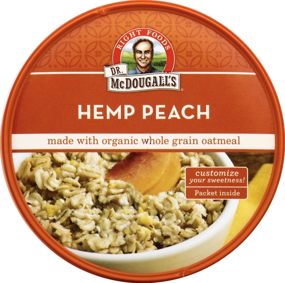 slide 2 of 3, Dr. McDougall's Oatmeal, Hemp Peach, 3 oz