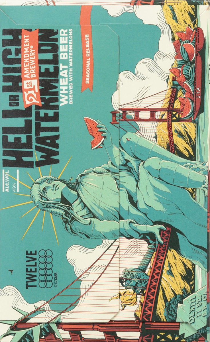 slide 4 of 9, 21st Amendment Brewery Wheat Hell or High Watermelon Beer 12 - 12 oz Cans, 12 ct; 12 oz