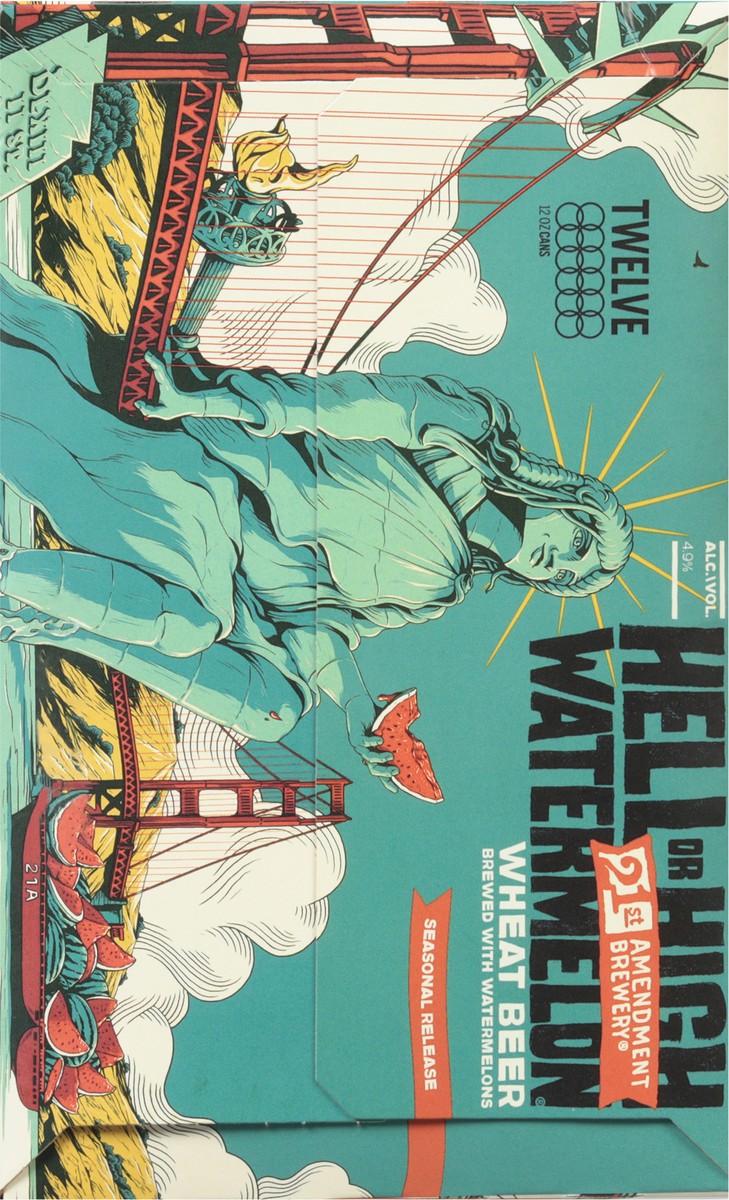 slide 8 of 9, 21st Amendment Brewery Wheat Hell or High Watermelon Beer 12 - 12 oz Cans, 12 ct; 12 oz